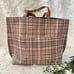 Elliott Lucca Delphine Plaid Faux Leather East WestTote Bag with Slim Pouch NEW