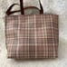 Elliott Lucca Delphine Plaid Faux Leather East WestTote Bag with Slim Pouch NEW