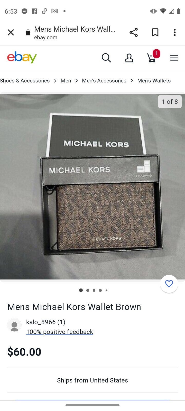 Michael kors men's bifold wallet