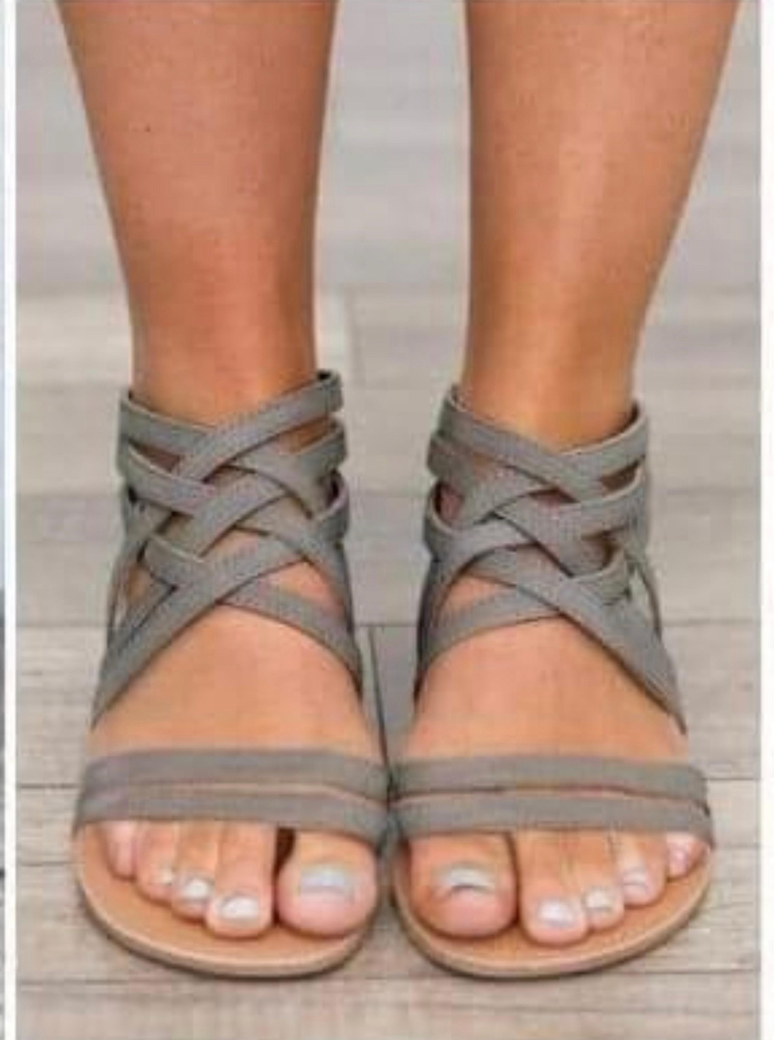 Women's Fashion Zip Back Gladiator Sandals-Brand New