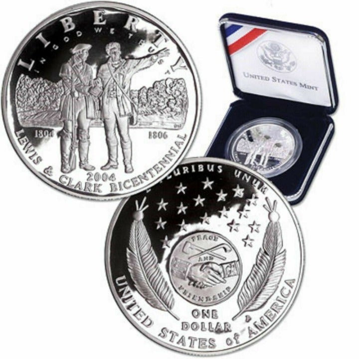 2004 Lewis & Clark Bicentennial PROOF Silver Dollar IN US MINT PACKAGING