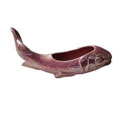 Opalescent Pink Stanford Ware Koi Fish Planter Mid Century Modern #285 Iridescen