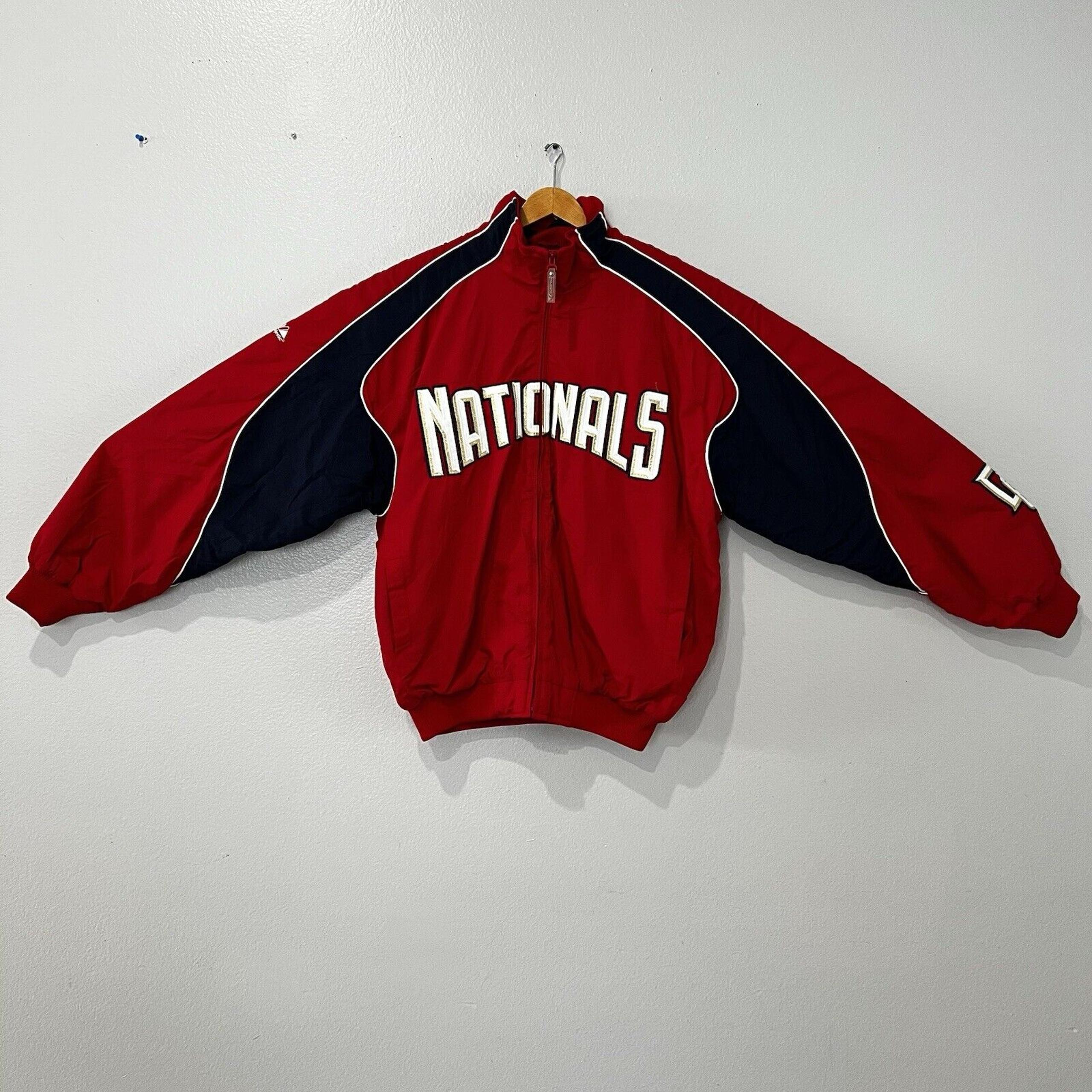 Washington Nationals Majestic MLB Authentic Men's Red/Navy Full Zip Jacket XL