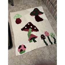 Handmade Crochet Mushroom Blanket