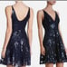 Dress The Population 250 Morgan Black Sequin V Lace Cocktail Dresss XS 0-2 EUC
