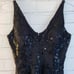 Dress The Population 250 Morgan Black Sequin V Lace Cocktail Dresss XS 0-2 EUC