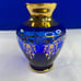 1 Blue Vecchia Murano Art Glass Vases - 5” tall - 24k gold leaf