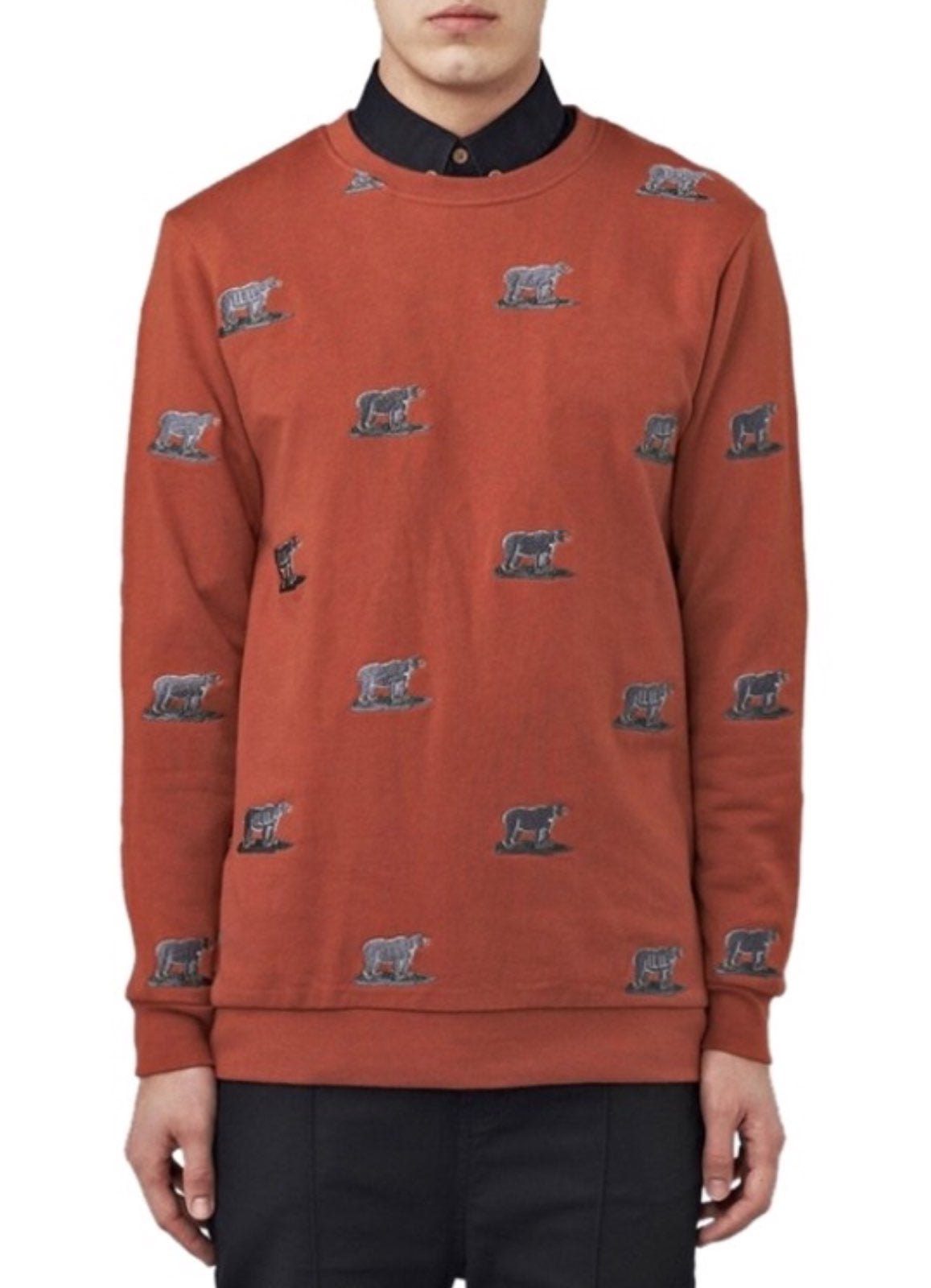 I Love Ugly Mens Rusty Crew Neck Bear Sw