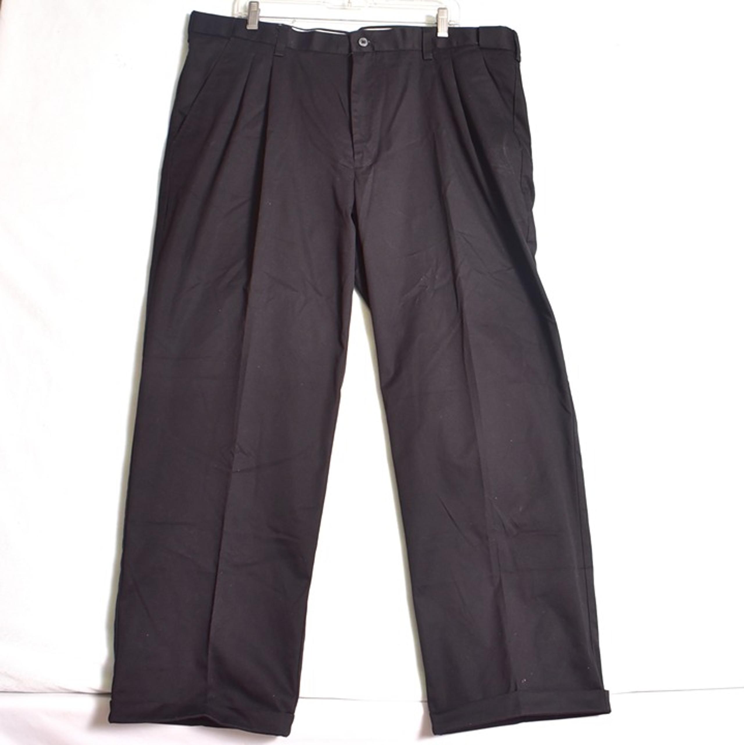 George Men's Chino Dress Pants Size 40x30 Black Cuffed