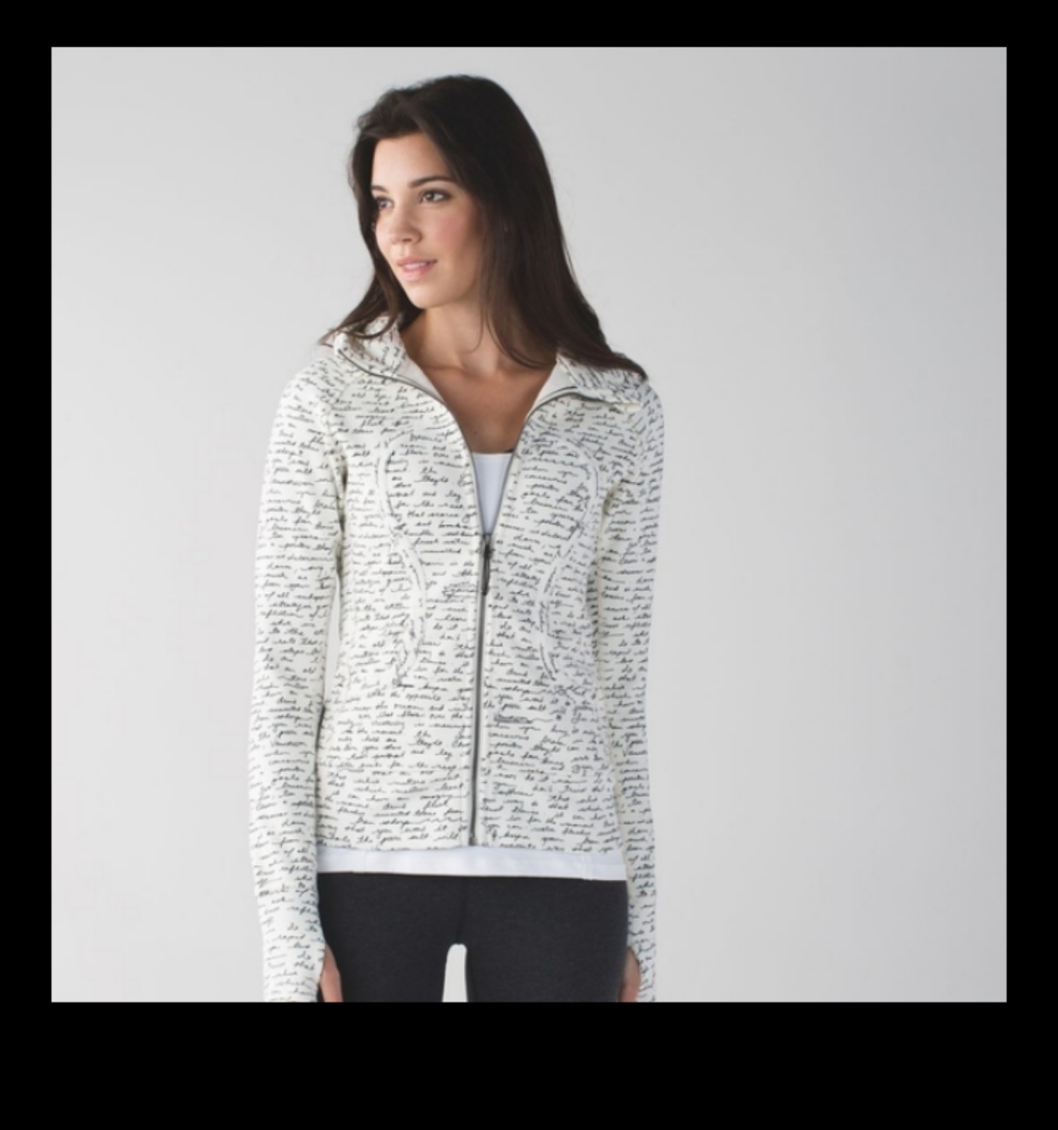 Lululemon Athletica hoodie size 2 XS Scuba ghost Manifesto Script jacket