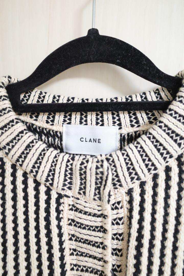 特価商品  CLANE Striped Cardigan Half-Sleeve Knit Cable トップス
