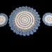 3 Piece Handmade Blue and White Round Doilies Set
