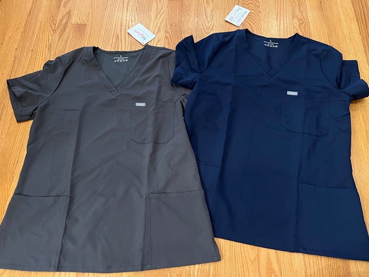 2 new scrub tops shirts
