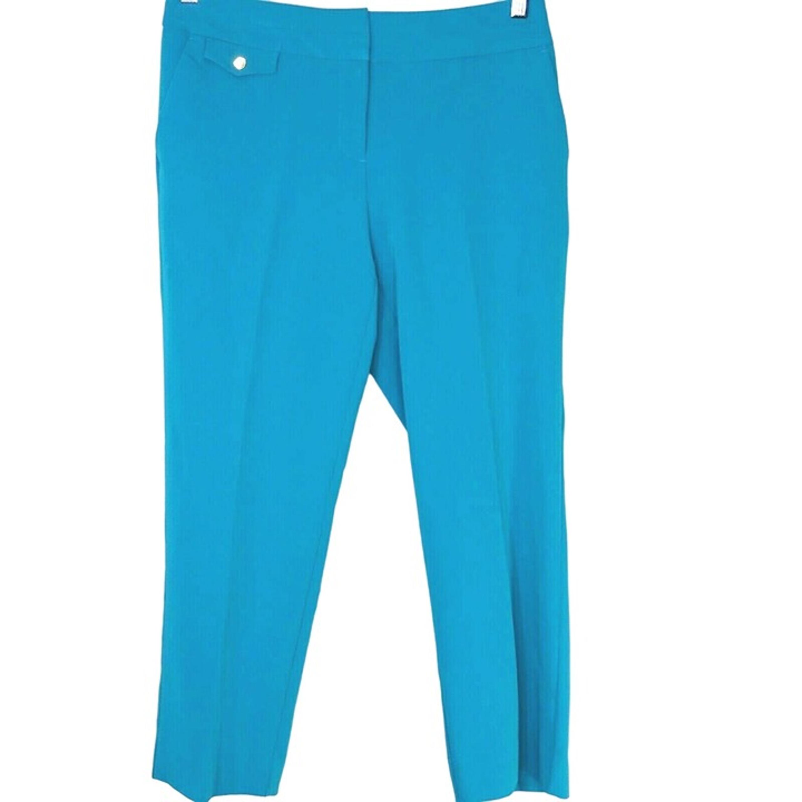 Worthington Modern Fit Cropped Dress Pants Women Size 4 Blue Career Work Pockets