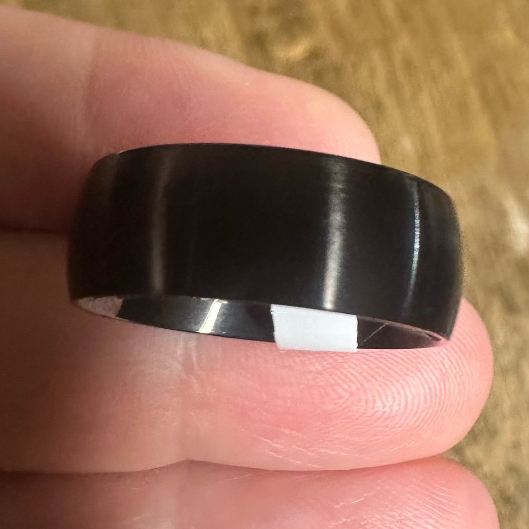 Black Brushed 8mm Tungsten Ring band Sz 10 -TUNGSTEN TITANS