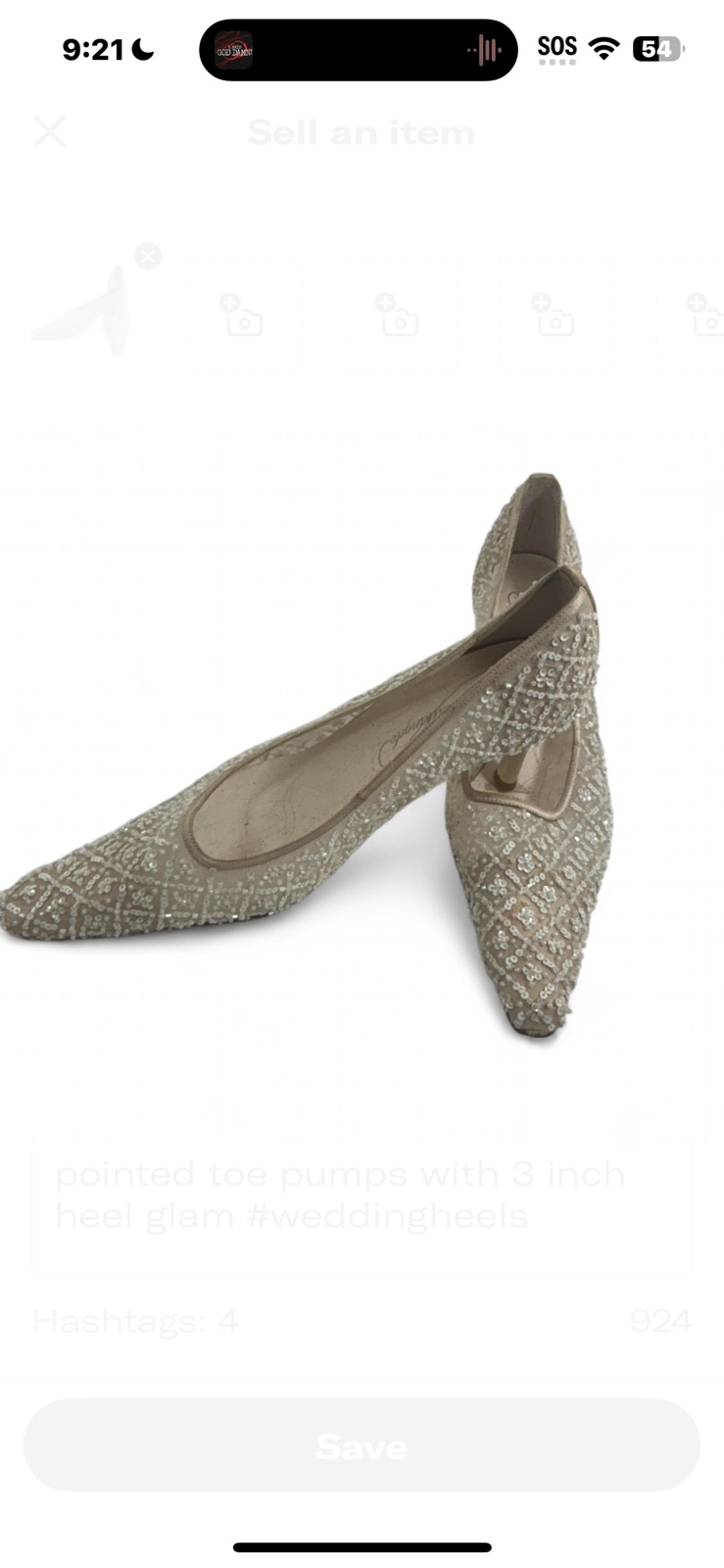 Vintage sheer and white embroidered pumps
