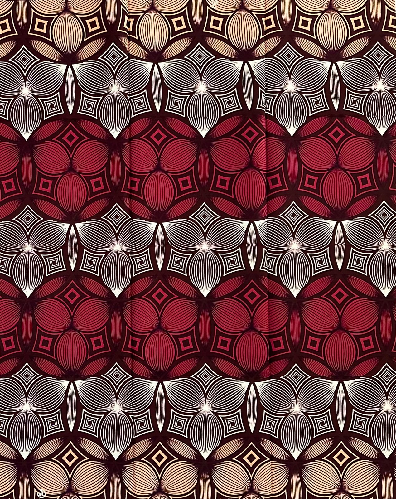 African Fabric/ Ankara - Orange, Yellow, Green 'Fire Print',  6 Yards