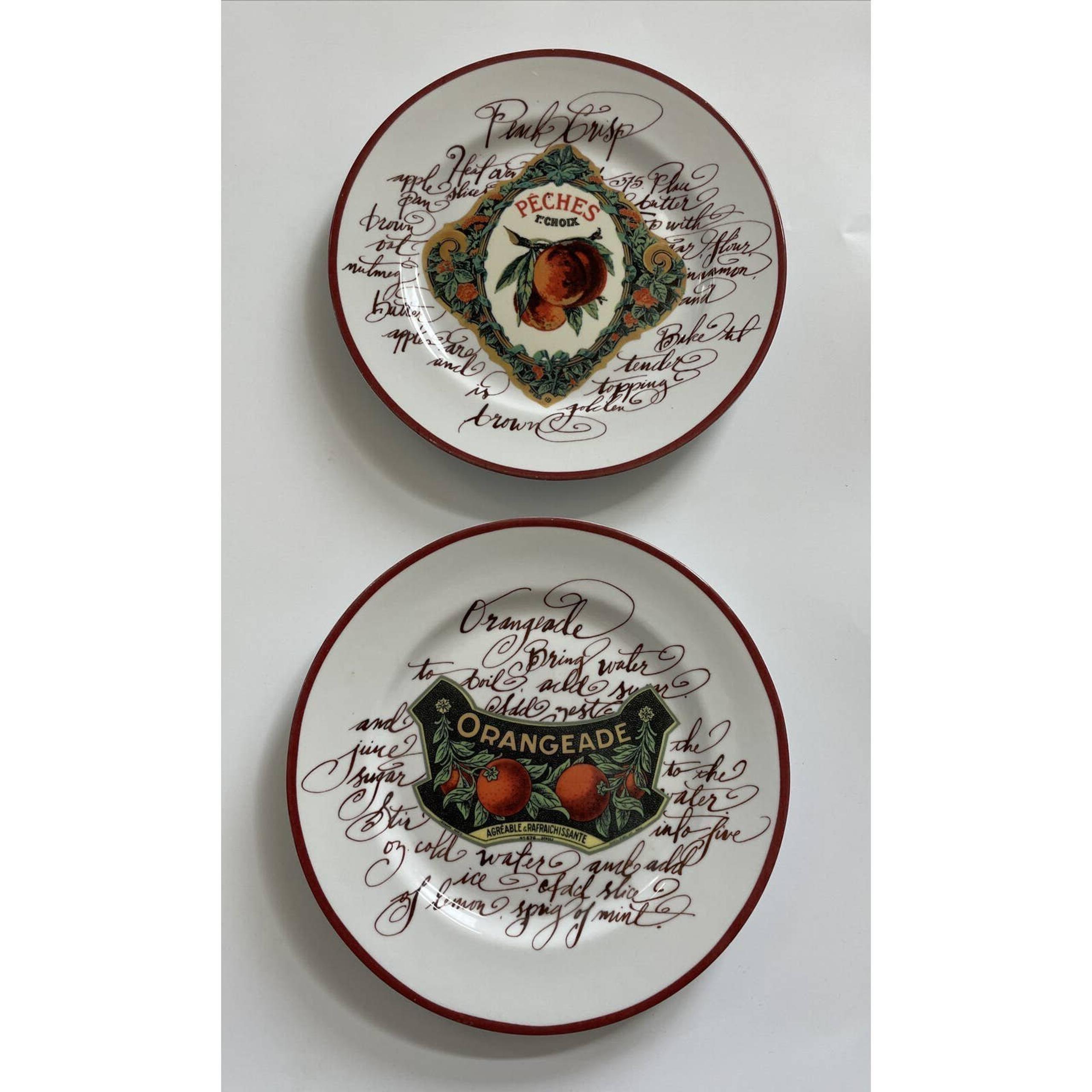 Williams Sonoma Rosanna Salad Plates Peach Orangeade Appetizer Made in Italy