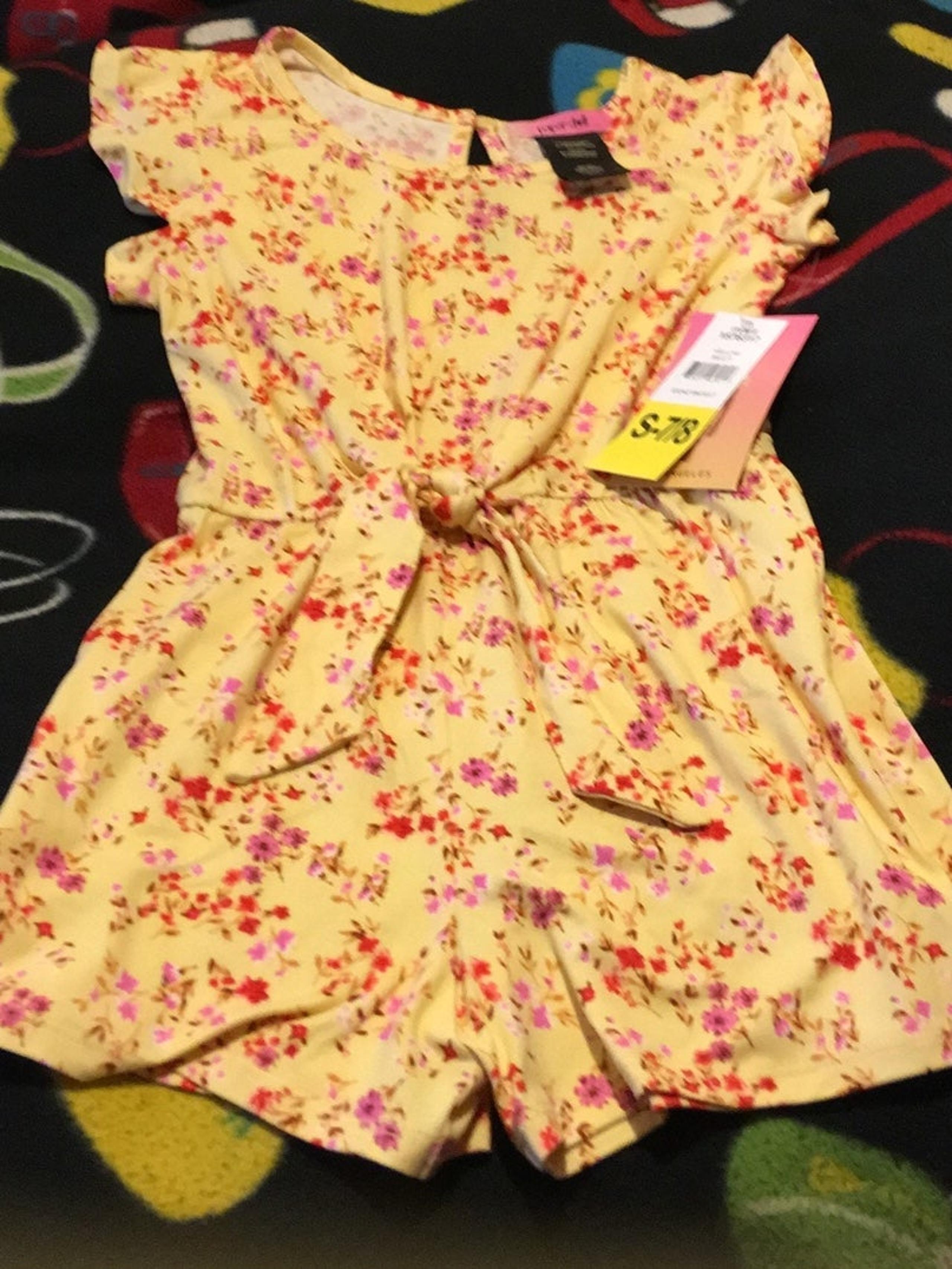 BNWT Paper Doll Girls' Sleeveless YELLOW Romper