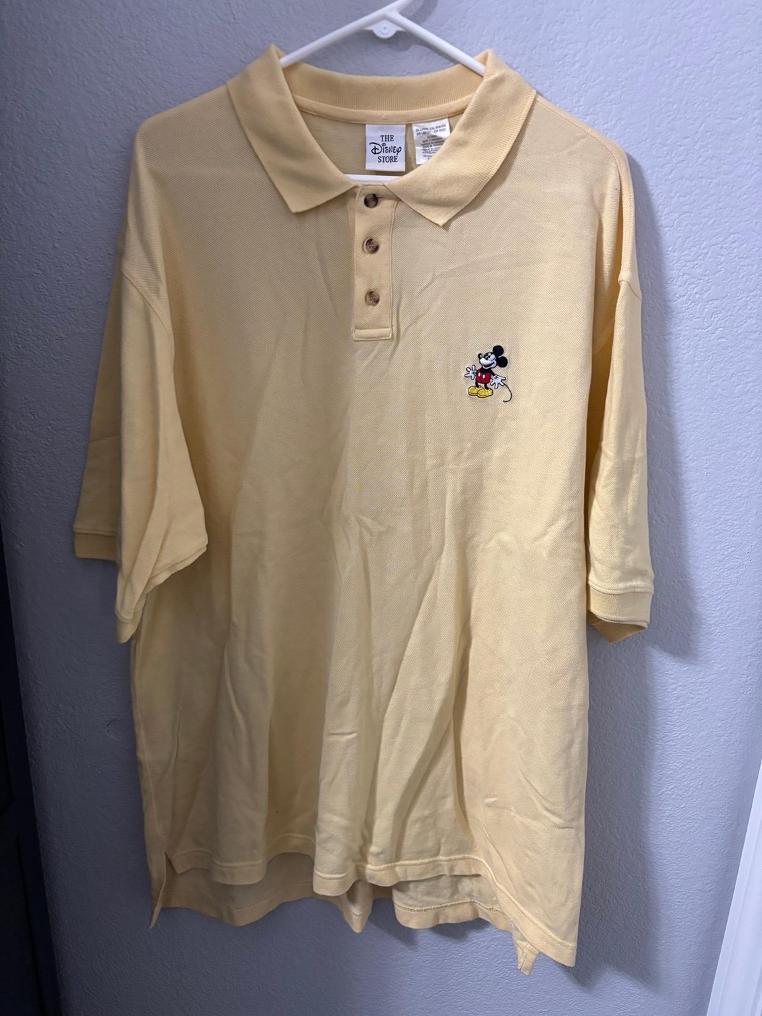 The Disney Store xxl VINTAGE Mickey golf polo yellow men’s Disneyland