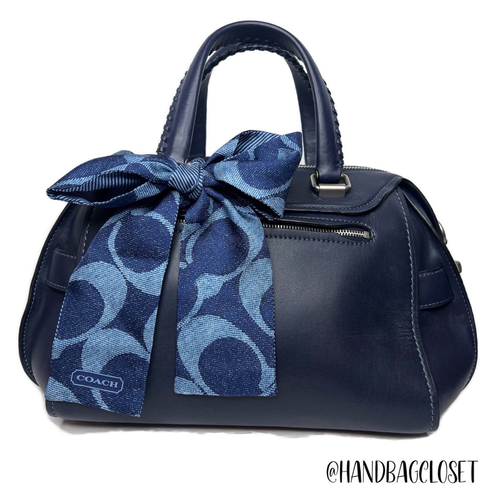 Coach Ace Satchel 37017 Dark Indigo Navy Glovetanned Leather Crossbody Edgy Bag