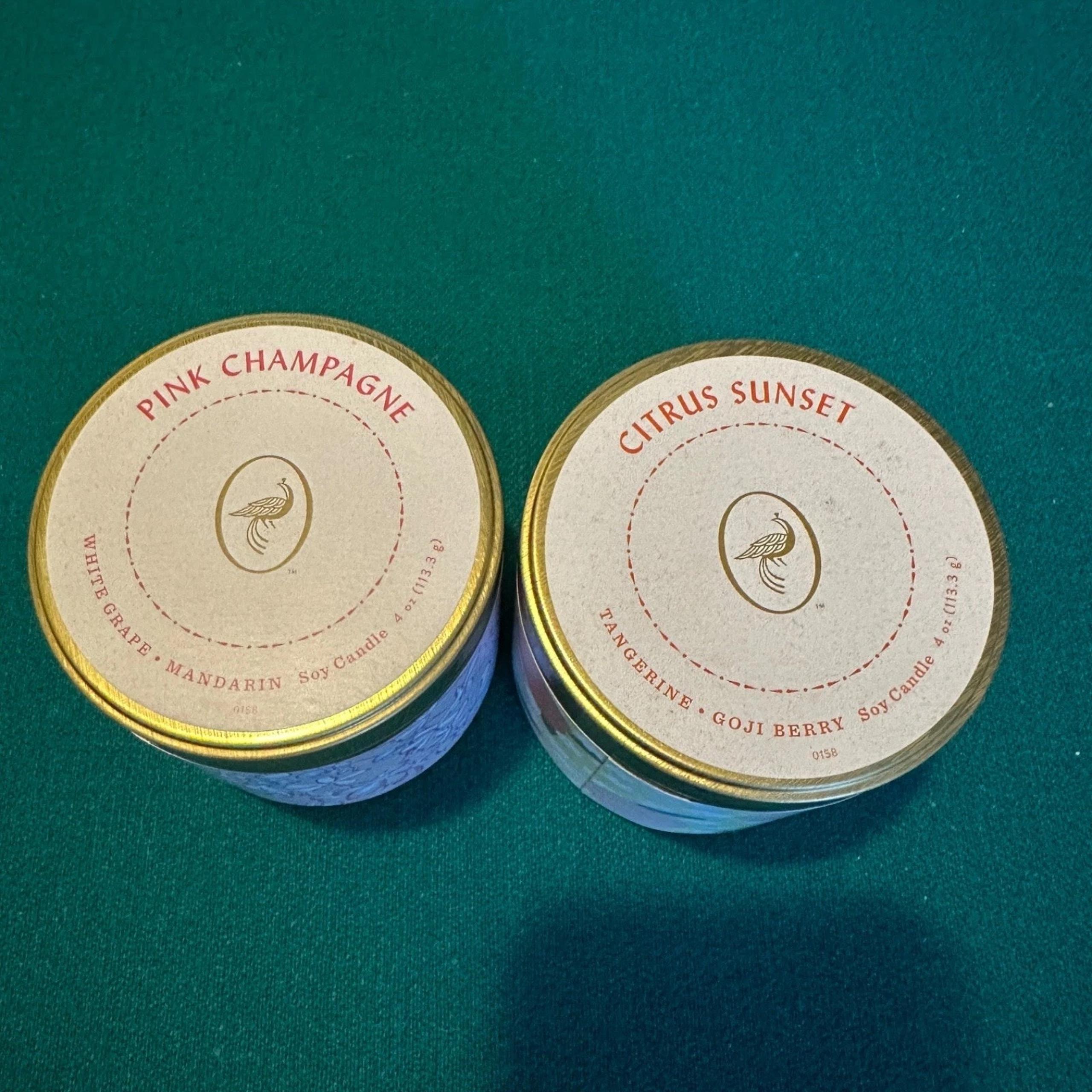 Lot of 2 Opalhouse Soy Candles 4oz – Pink Champagne & Citrus Sunset