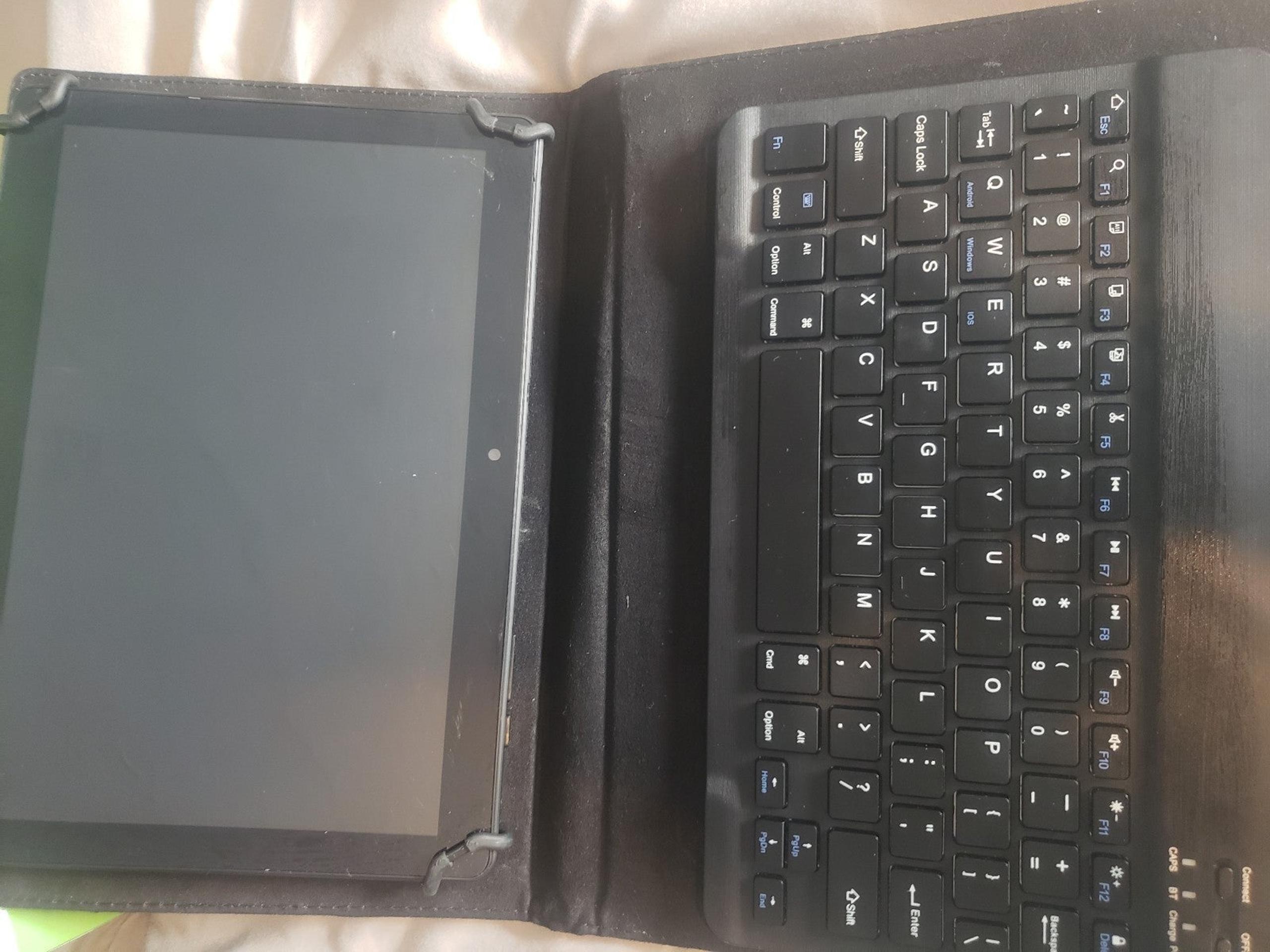 Tablet, case and stand, wireless bluetooth keyboard