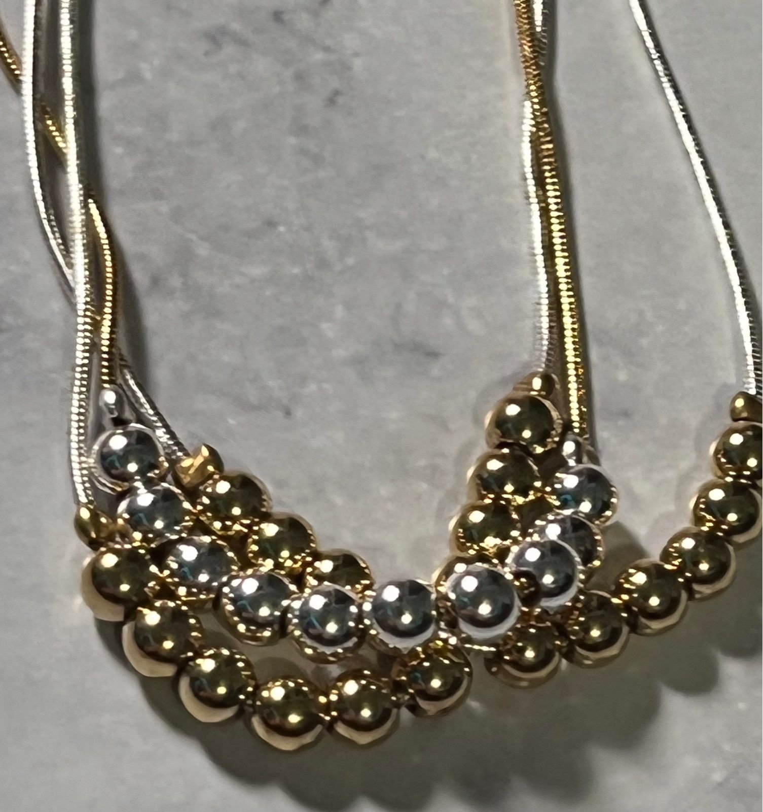 VINTAGE NAPIER GOLD SILVER BRACELET TRIPPLE CHAIN JEWELRY