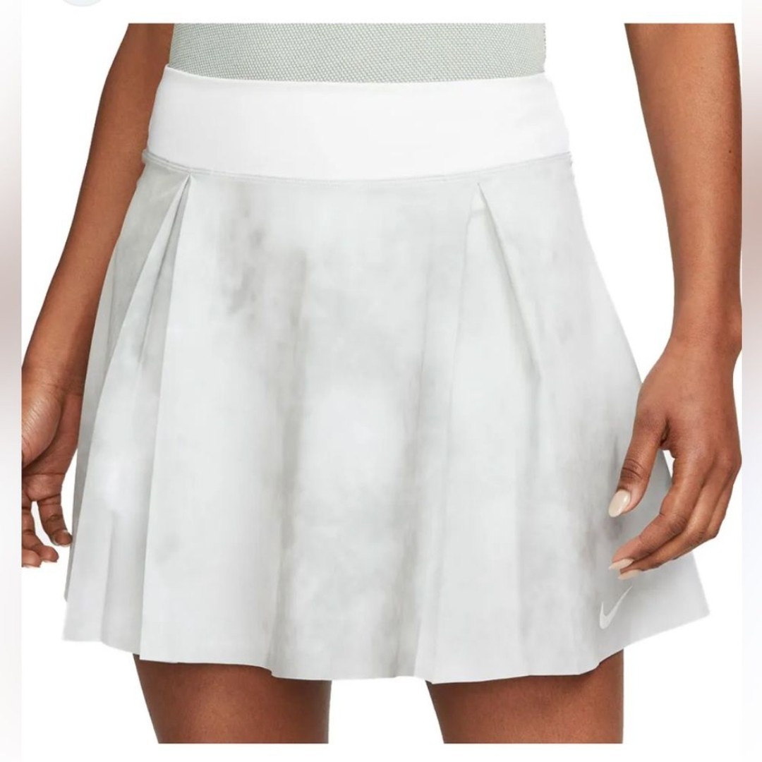 Nike Women's Dri-FIT Advantage Golf Skirt skort grey white pleated size L new