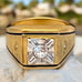 Vintage Uncas Ring Size 12 14K Gold Plate Cubic Zirconia Mid-Century Gent's 14O