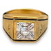Vintage Uncas Ring Size 12 14K Gold Plate Cubic Zirconia Mid-Century Gent's 14O