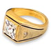 Vintage Uncas Ring Size 12 14K Gold Plate Cubic Zirconia Mid-Century Gent's 14O