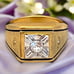 Vintage Uncas Ring Size 12 14K Gold Plate Cubic Zirconia Mid-Century Gent's 14O