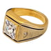 Vintage Uncas Ring Size 12 14K Gold Plate Cubic Zirconia Mid-Century Gent's 14O