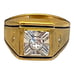 Vintage Uncas Ring Size 12 14K Gold Plate Cubic Zirconia Mid-Century Gent's 14O