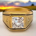 Vintage Uncas Ring Size 12 14K Gold Plate Cubic Zirconia Mid-Century Gent's 14O
