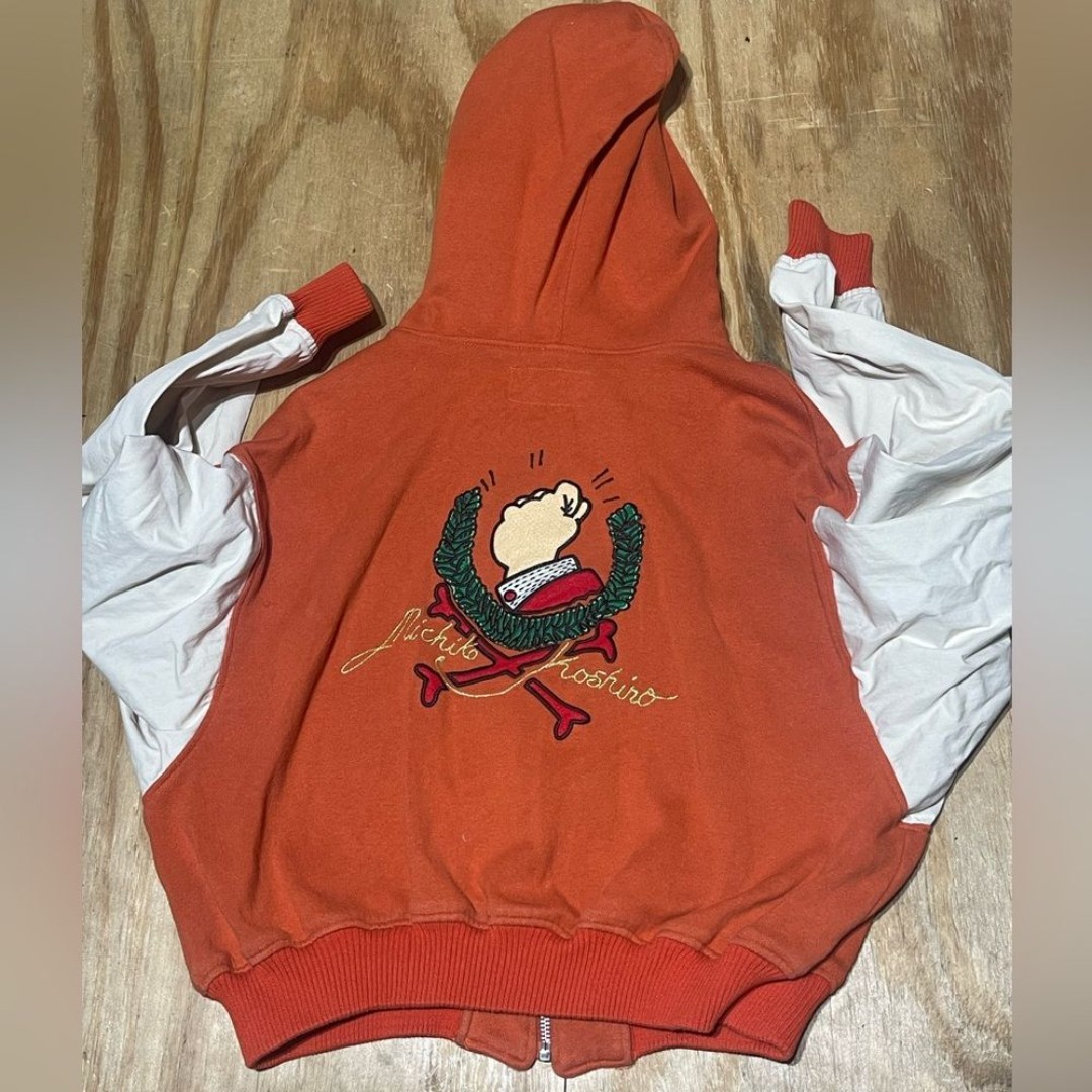 michiko koshino hoodie multi color Women small full zip @C1