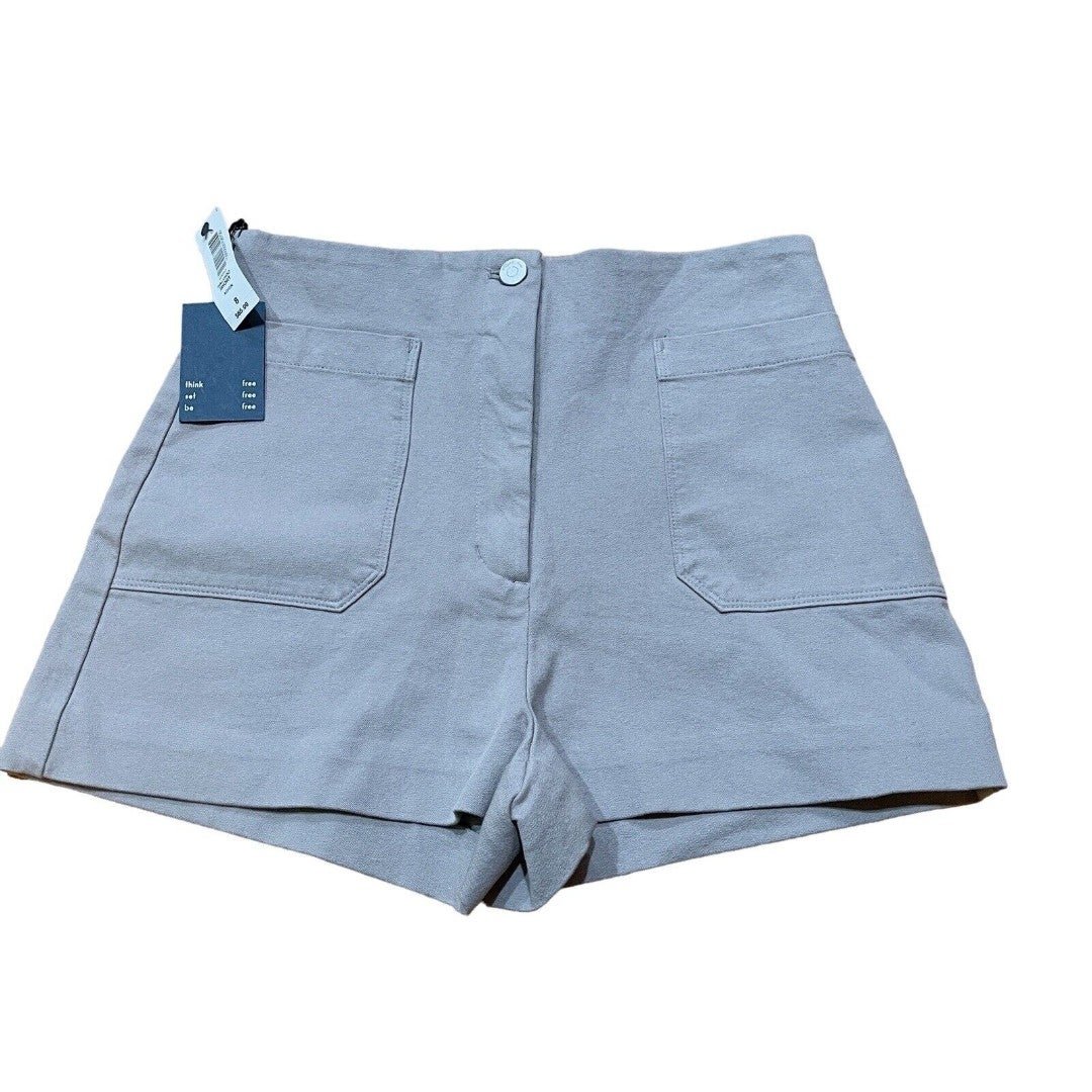 Aritzia Wilfred Free Womens Salcido Shorts Size 8 High Waist Ashen Gray NEW