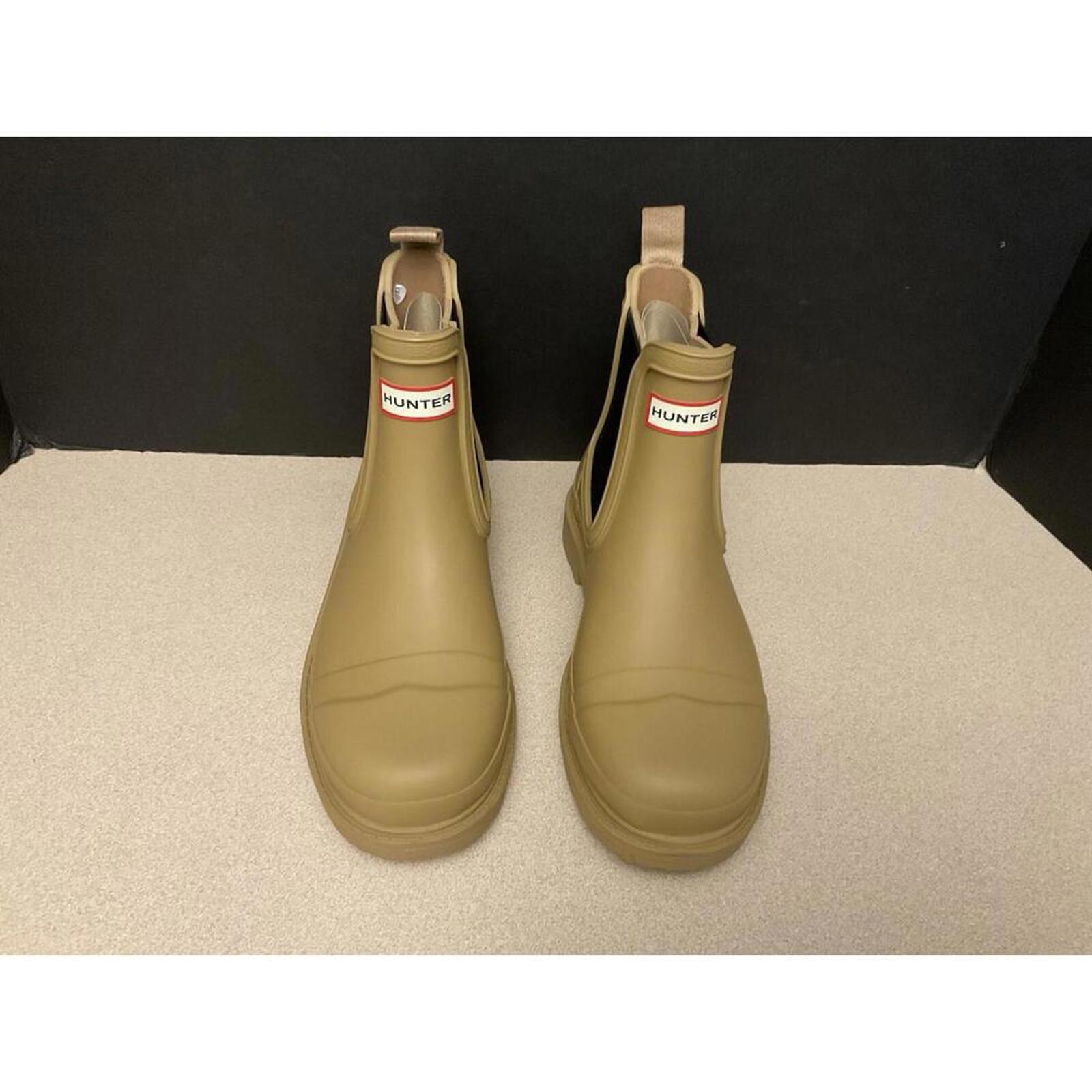 New! Womens Hunter Commando Chelsea Wellies/Rainboots In Tawny Brown. Size 5.