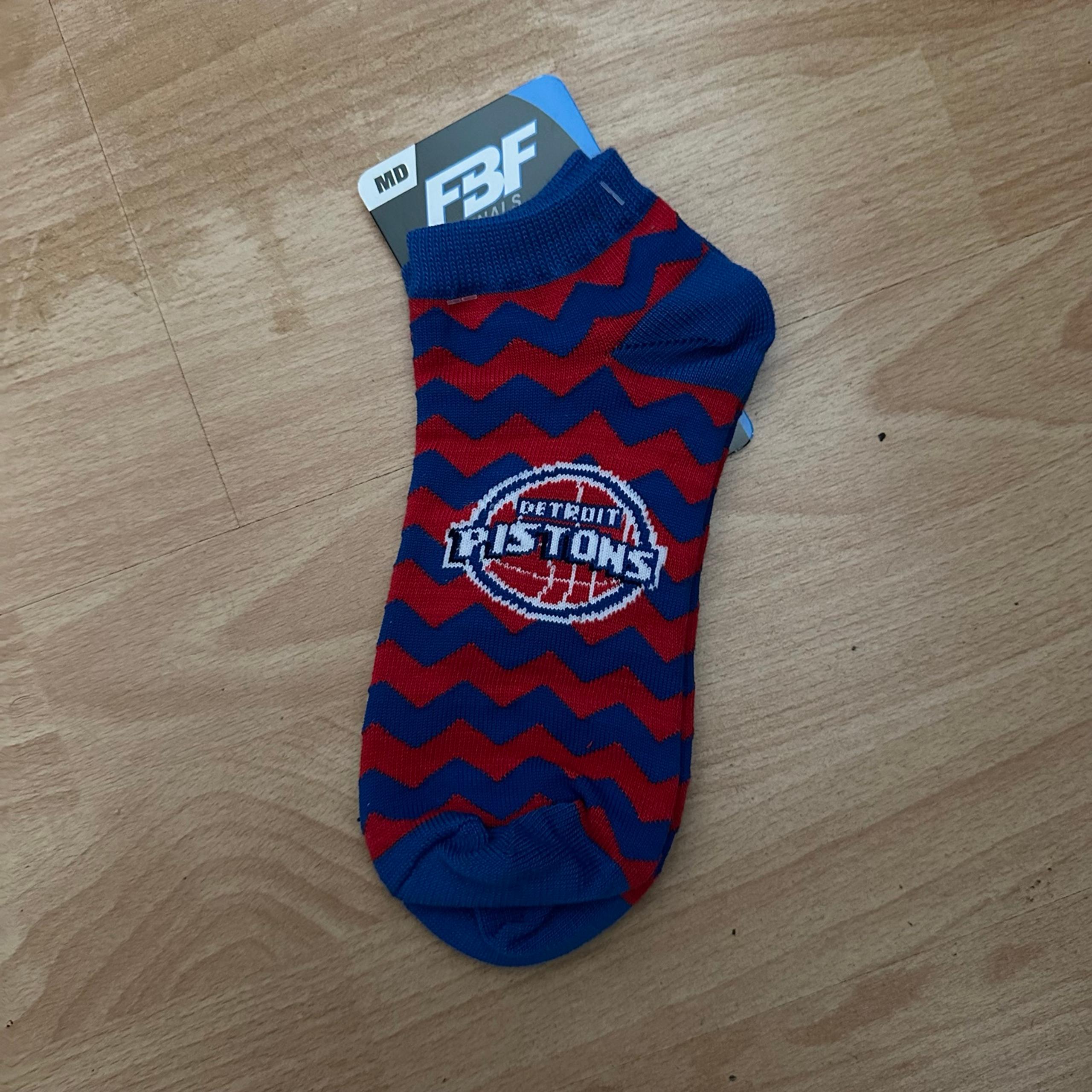 Brand New Detroit Pistons For Bare Feet Red and Blue Ankle Socks