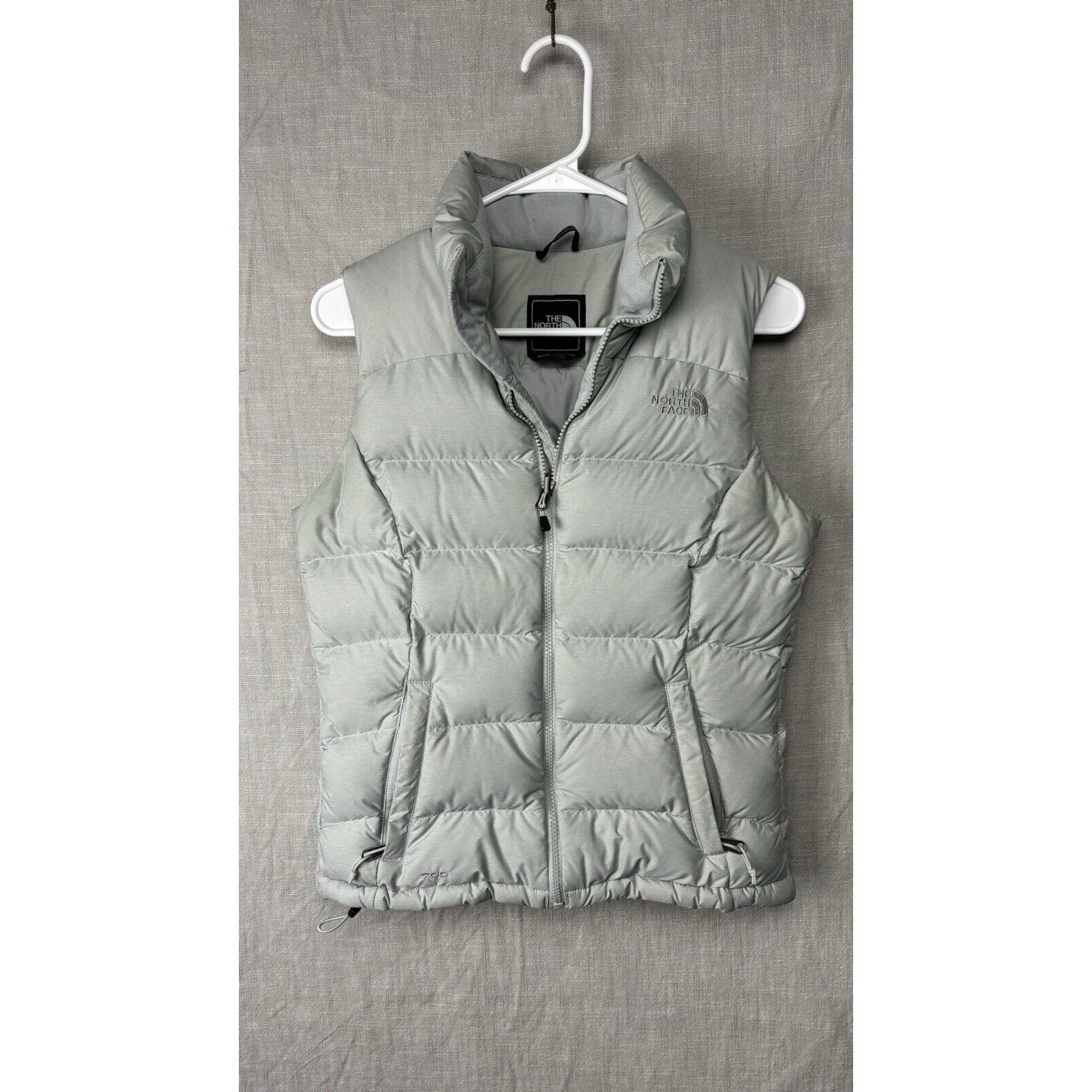 The North Face Vest Women's Xs 700 Down Puffer Vest Zip Pockets Grey