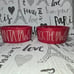 #91 Rae Dunn Magenta Christmas Holiday Deck The Paws Dog Dish Pet Bowl Red & Whi