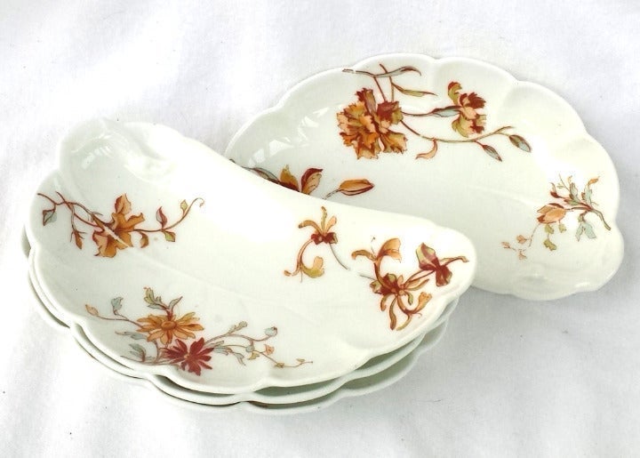 Set /4 Haviland Limoges Bone Dishes Fall