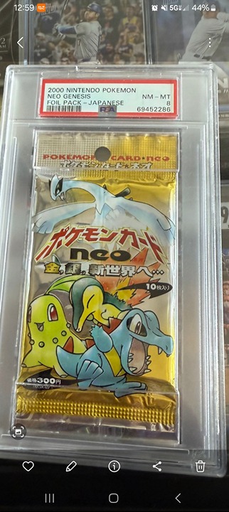 PSA 8 Graded Pack Japanese 2000 Neo Genesis Foil Pack
