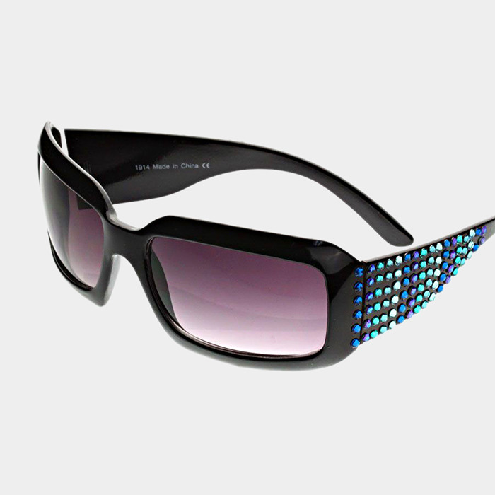 Crystal embellished square sunglasses