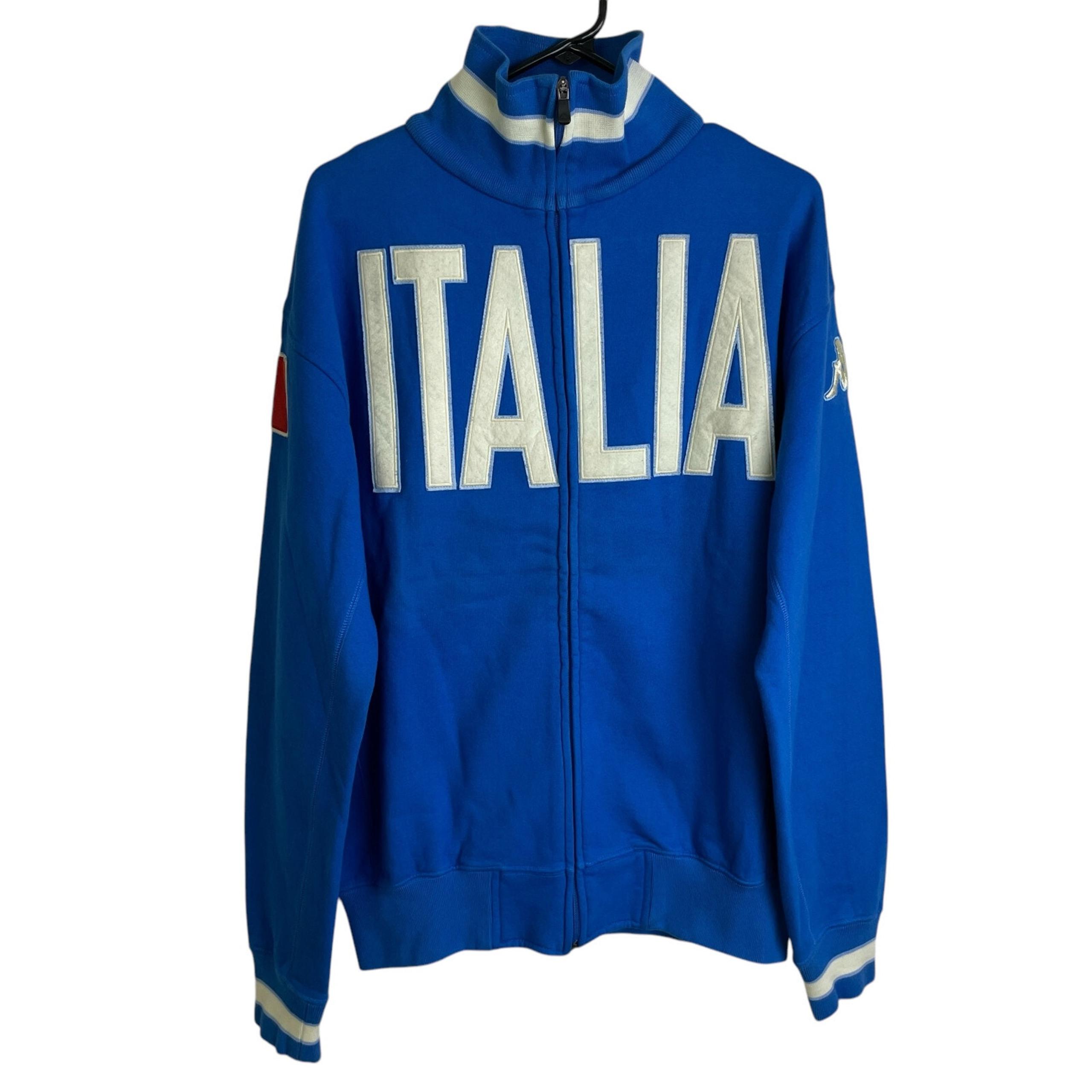 Vtg Kappa Italia Track Jacket Large Mens Blue Full Zip Soccer Football Italy