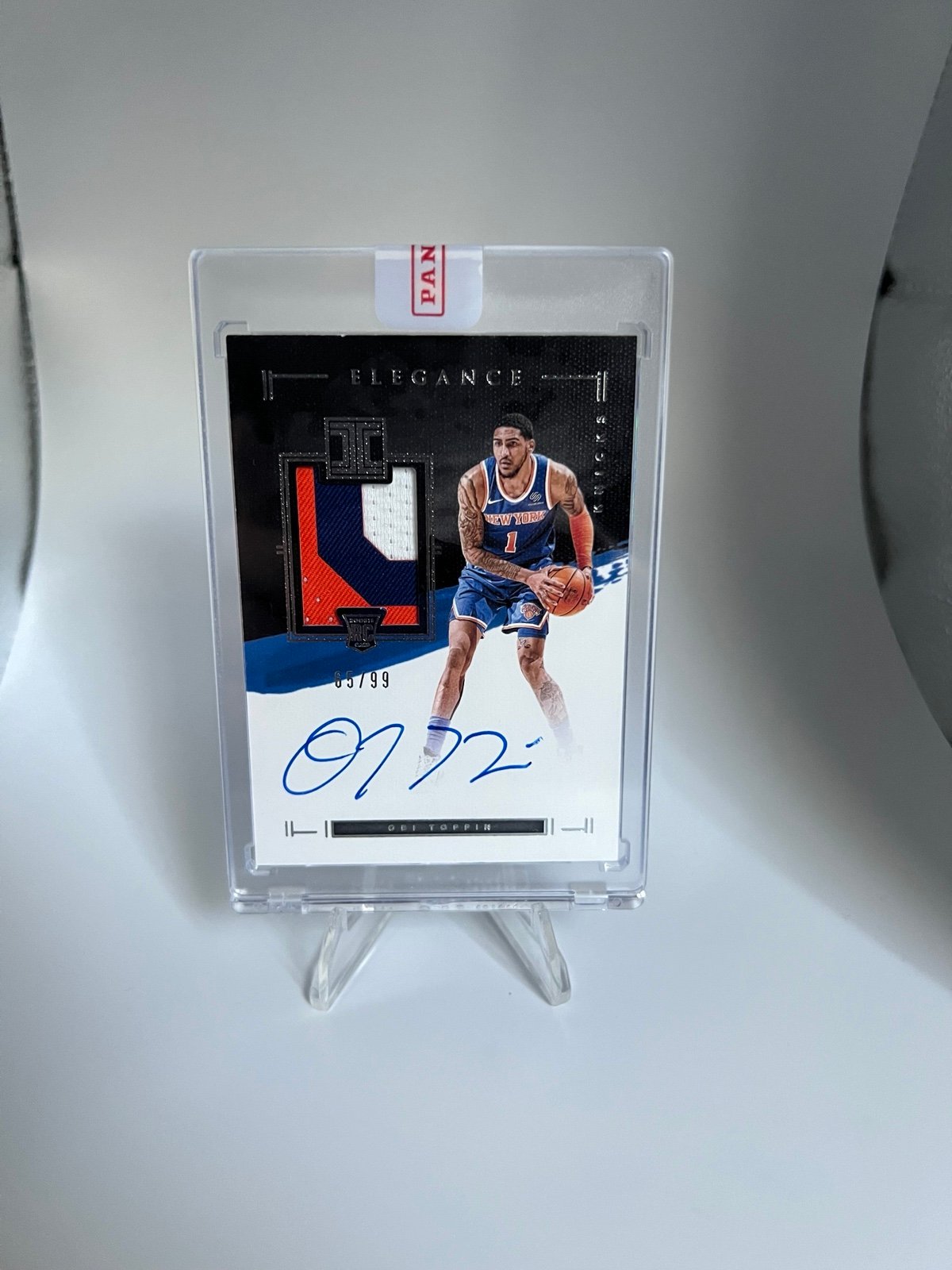 2020-21 Panini Impeccable Elegance Obi Toppin RPA RC Rookie Patch AUTO 65/99