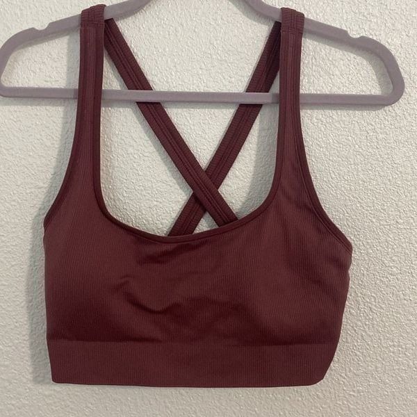 NWOT- Athleta- Aurora scoop neck sports bra mauve pink/purple- size XL