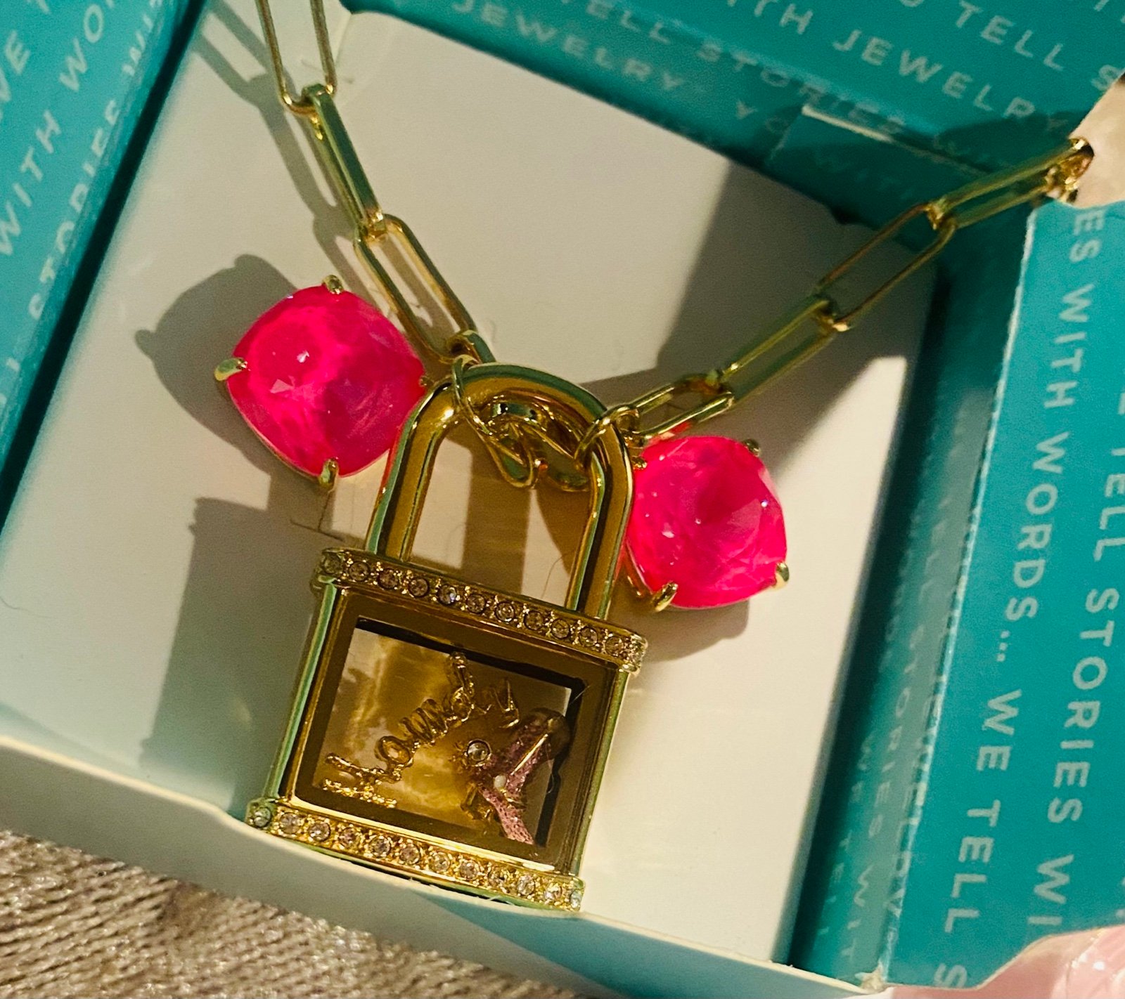 Origami Owl hot pink/gold howdy partner cowgirl set