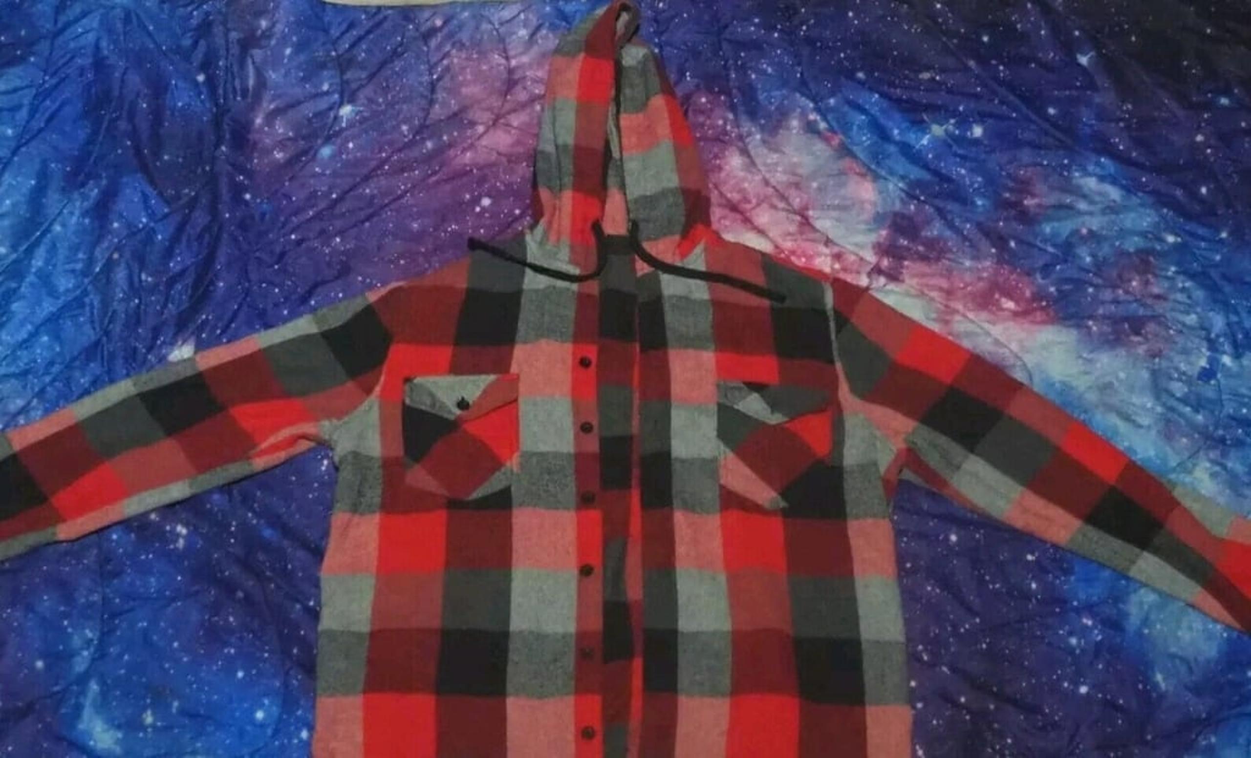 Revess flannels Hooded shirt men s size Small red/black